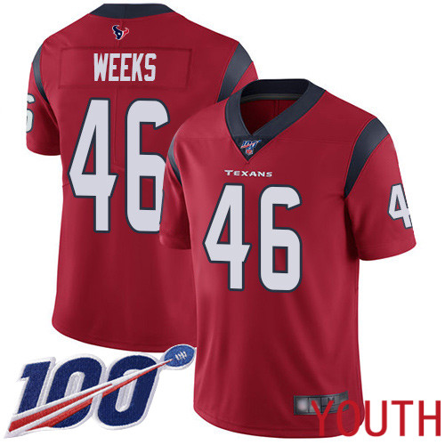 Houston Texans Limited Red Youth Jon Weeks Alternate Jersey NFL Football #46 100th Season Vapor Untouchable->houston texans->NFL Jersey